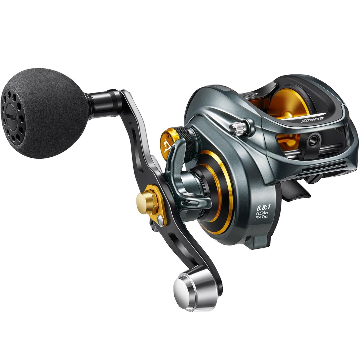 Piscifun Alinox 300 Baitcaster Fishing Reel,Aluminum Frame Baitcasting Reel, 33Lbs Max Drag, 6.6:1 Gear Ratio, Freshwater & Saltwater Low Profile Casting Reel for Musky (Right Handed)