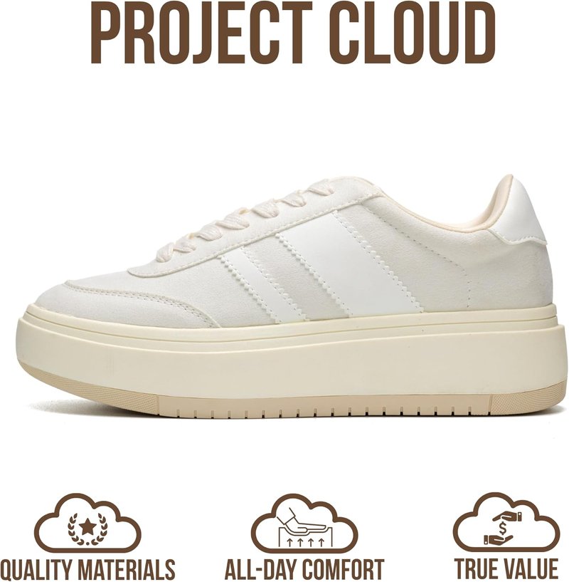 Cloud Platform Sneakers for Women - Lightweight Memory Foam, Non-Slip Fashion Footwear | Stylish Women's Shoes