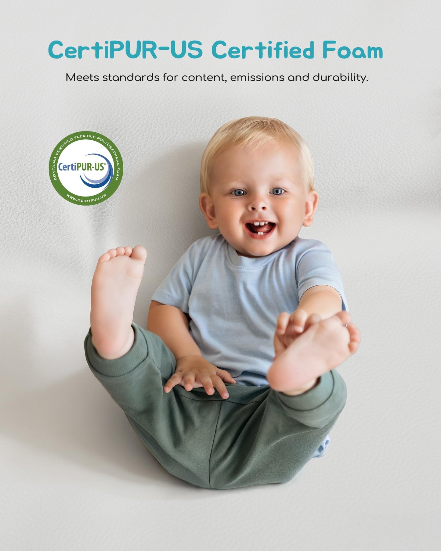 Attababy 70.9” x 59” Large Baby Mat for Floor, Hypoallergenic Vegan Leather Cover Foam Play Mat for Living Room, Easy to Wipe Clean & Waterproof, Thick Playmat for Infants and Toddlers