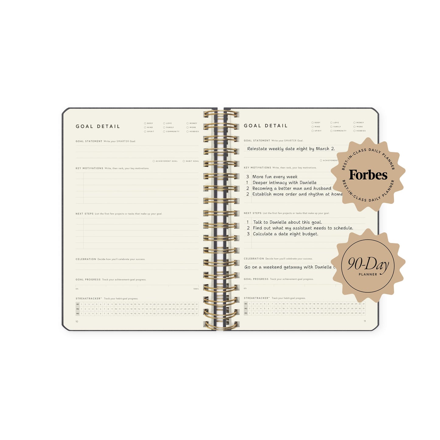 Full Focus Linen Coil Planner by Michael Hyatt - The #1 Daily Planner to Set Annual Goals, Increase Focus, Eliminate Overwhelm, and Achieve Your Biggest Goals - Hardcover (Finch)