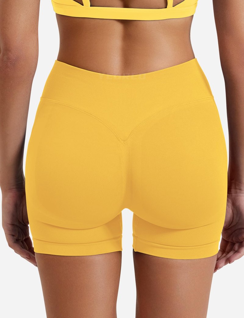 YEOREO SoftHue Women Workout Gym Impact Shorts Scrunch Butt Lifting 2.5"/3.6"/4.5"/6" Shorts Yellow S