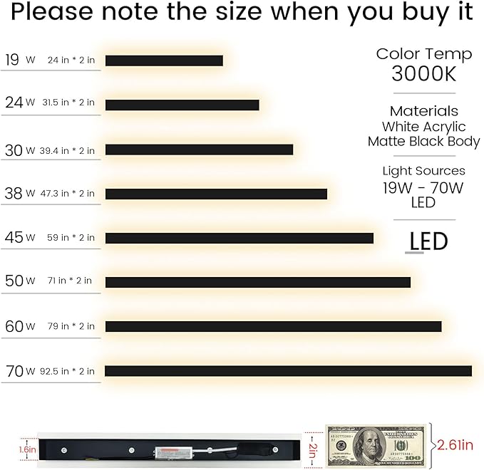 59 Inch Outdoor Wall Lights Long Outdoor Wall Sconce LED Linear Wall Light 3000K Modern Wall Mount Exterior Light Fixtures for House Garage Porch