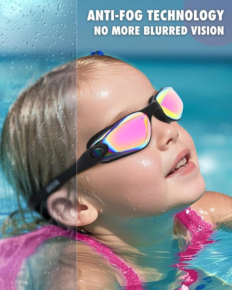 Aegend Swim Goggles for Kids | Anti-Fog, UV Protection, Comfortable Fit for Ages 3-14
