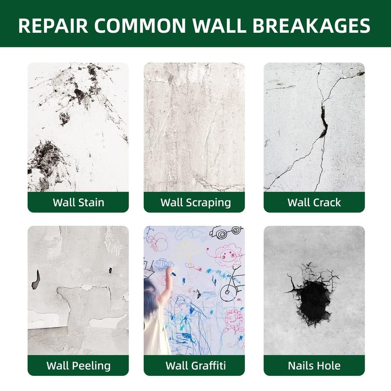 250g Wall Putty Hole Repair, Safe Wall Mending Agent, Drywall Repair Kit with Nozzle,Spackle for Drywall Paste, Easy to Fill Holes for Aluminum Metal Plaster Sheetrock Ceiling