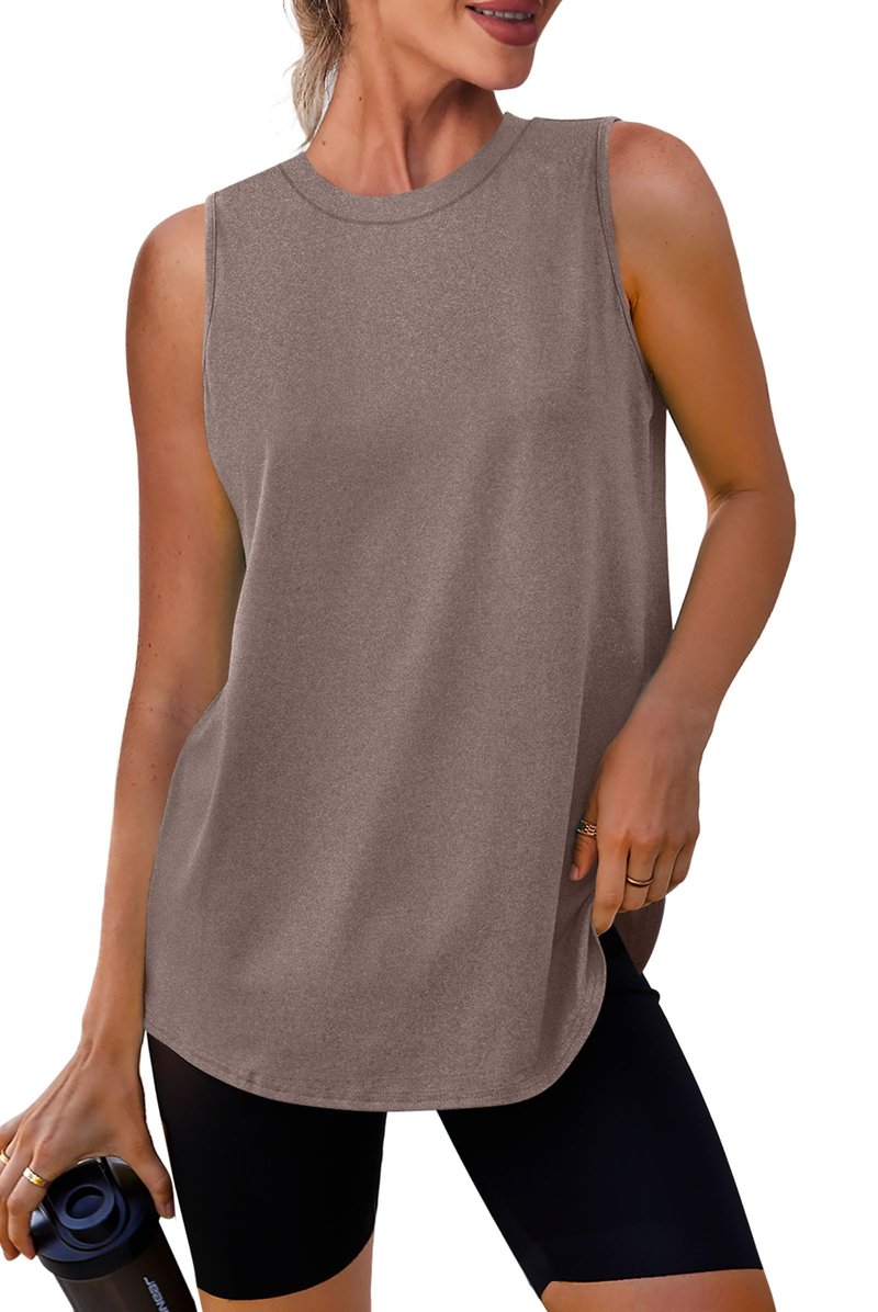 XIEERDUO Workout Tank Tops for Women Sleeveless Running Shirts Activewear Gym Yoga Tops Camel Brown XL