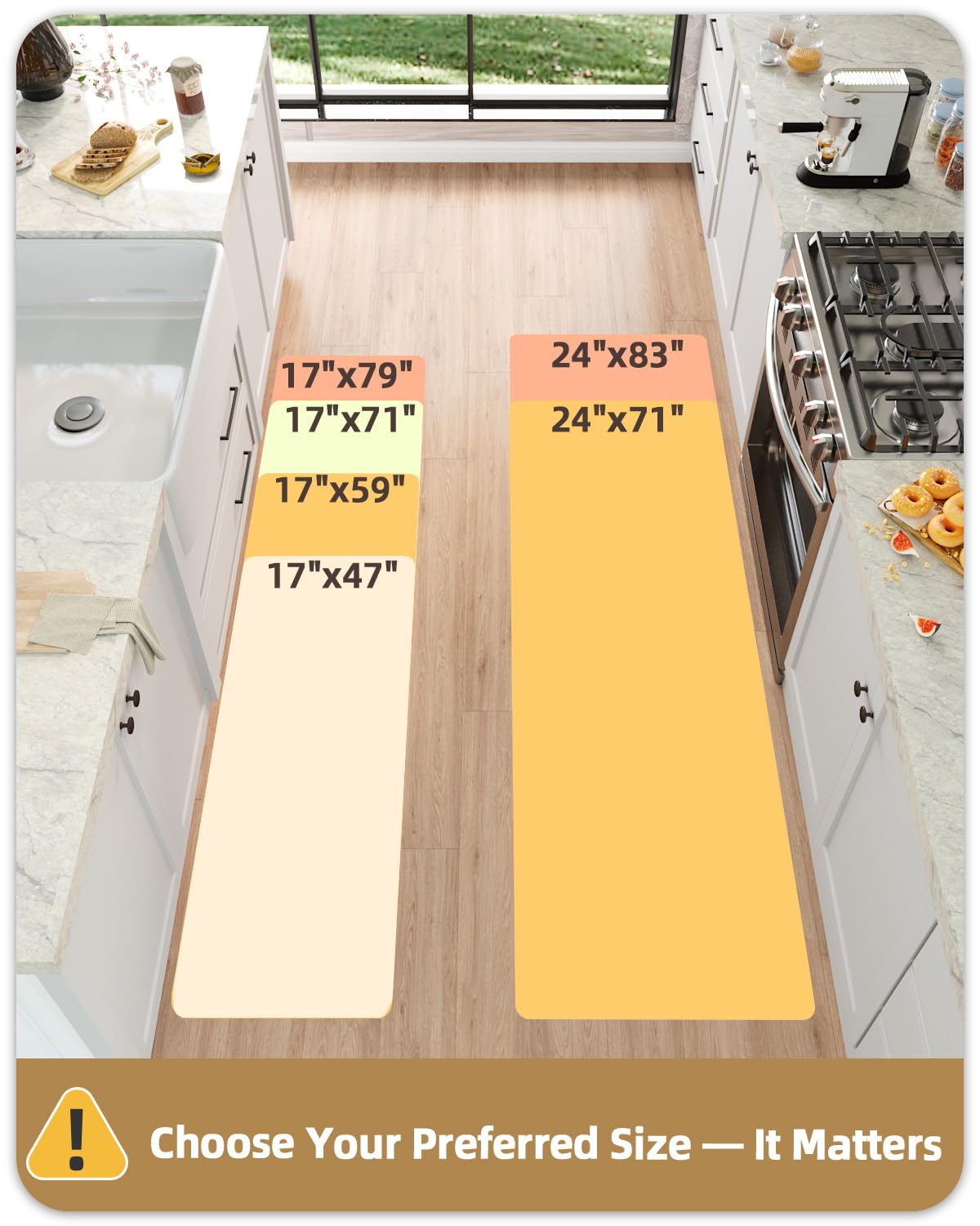 Color&Geometry Kitchen Rugs and Mats Non Slip Washable, Absorbent Kitchen Mats Woven Runner Rug Easy to Clean Kitchen Floor Mats for in Front of Sink, Laundry Room, Hallway, 17”x47”, Dark Grey