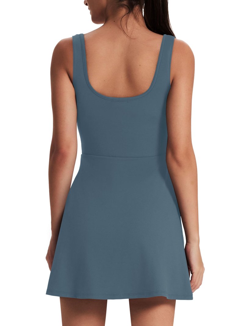 OFEEFAN Womens Athletic Dress Tennis Golf Bodycon Workout Active Skort Summer Clothes Casual Graduation Concert Date Spring Outfits Steel Blue M