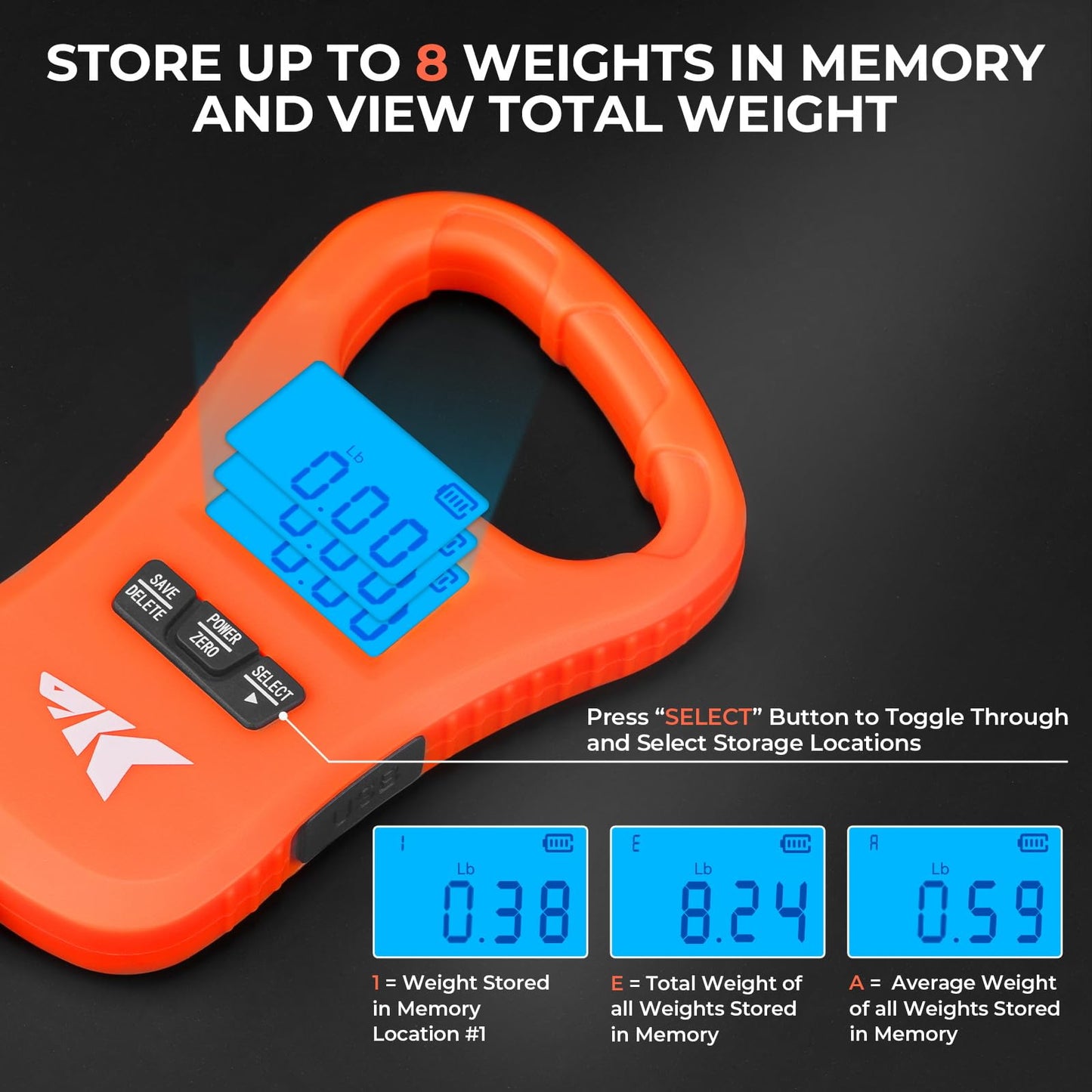 KastKing ToughTide USB Charging Fishing Scale, 65lb Capacity, Ultra-Thin Digital Fish Scale, LCD Display, Ergonomic Handle, Fish Scales Digital Weight, Fishing Accessories for Men
