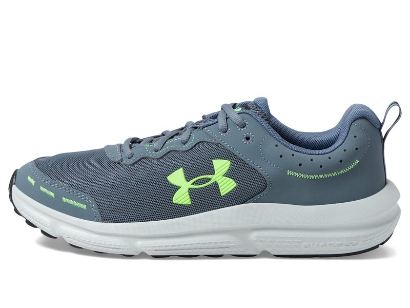 Under Armour Men's Charged Assert 10 Shoes, (101) Gravel/Gravel/Lime Surge, 10.5 X-Wide