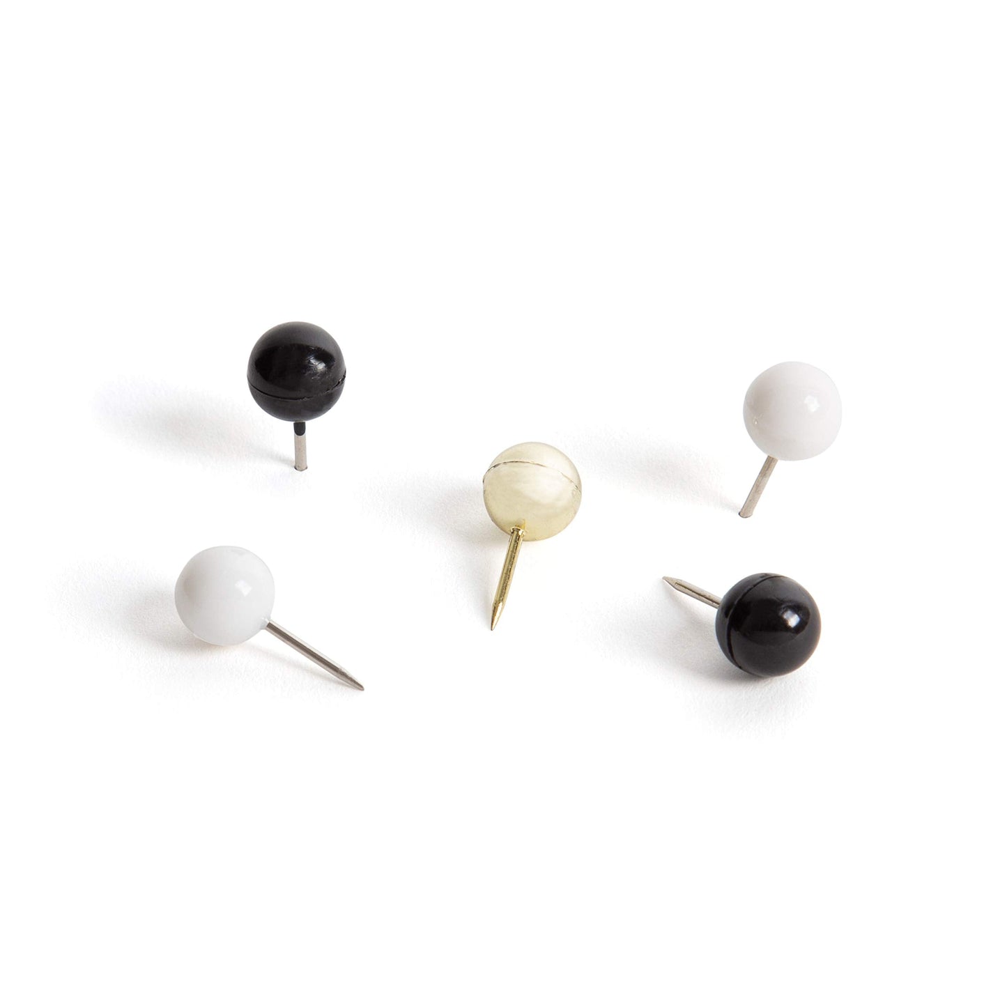 U Brands Sphere Push Pins, Black, White and Gold, 200-Count