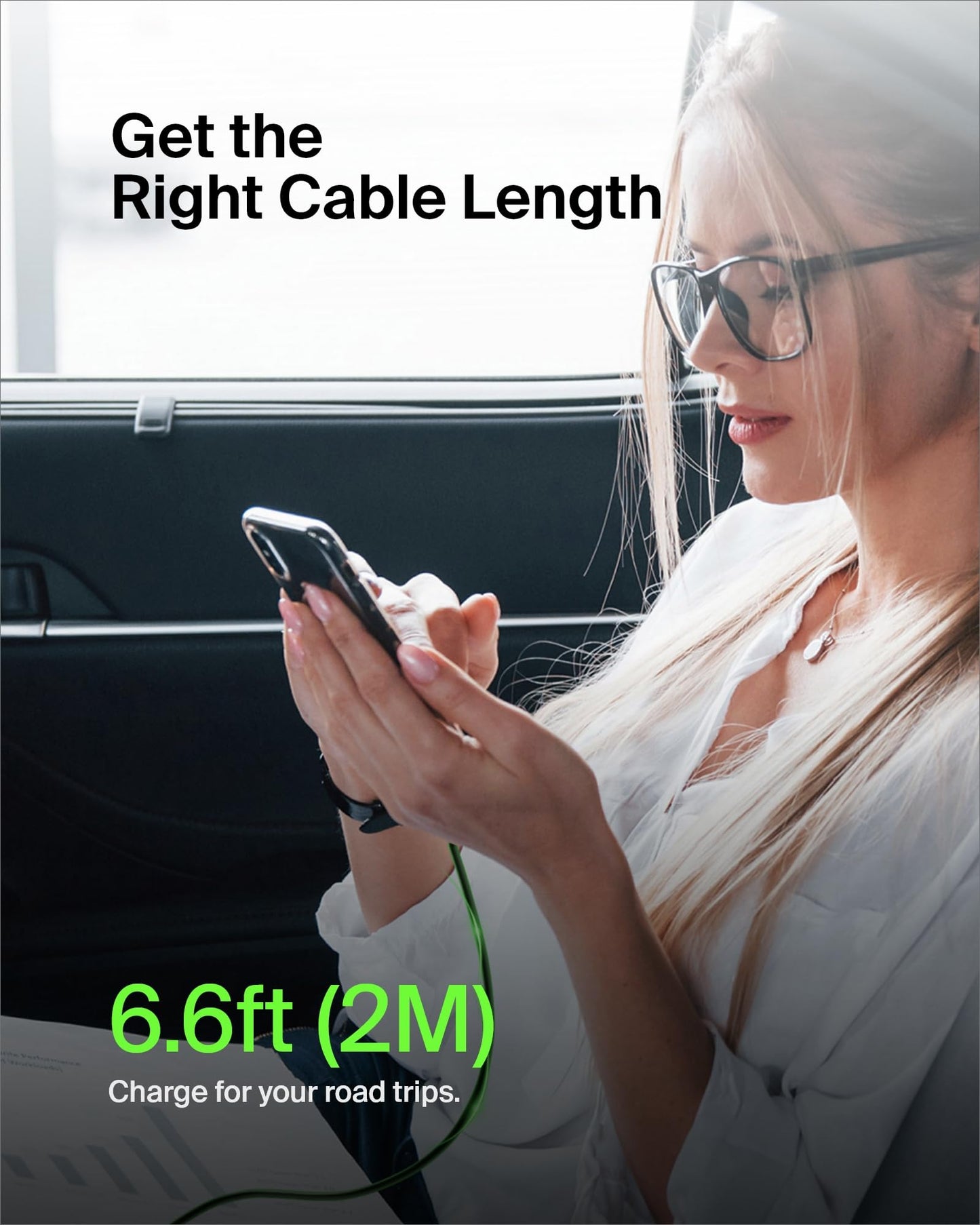 Belkin USB-C to USB-C Cable Fast Charging Cable (2M/6.6ft) for iPhone 16, iPhone 16 Pro, iPhone 16 Pro Max, Galaxy S25, S24, Note, Pixel, iPad Pro, Nintendo Switch 2, Carplay & More - Black