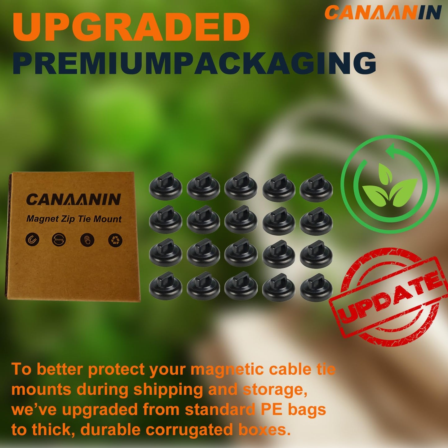 CANAANIN Magnet Zip Tie Mount Clips Magnetic Zip Ties Mount Base Holder Strong Wire Cable Holder Mount Wire Clips Management for Home Office Marine Electrical Wiring (D19 40 Pcs)