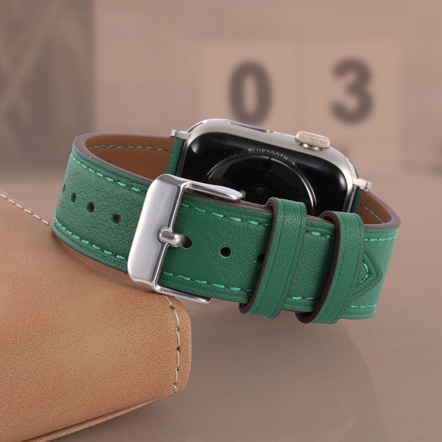Biggyboom Soft Genuine Leather Bands Compatible with Apple Watch Band 42mm 41mm 40mm 38mm for Women Men, Sweat Wear Resistant Leather Replacement Strap for iWatch Series 11 10 9 8 7 6 SE 5 4 3 2 1