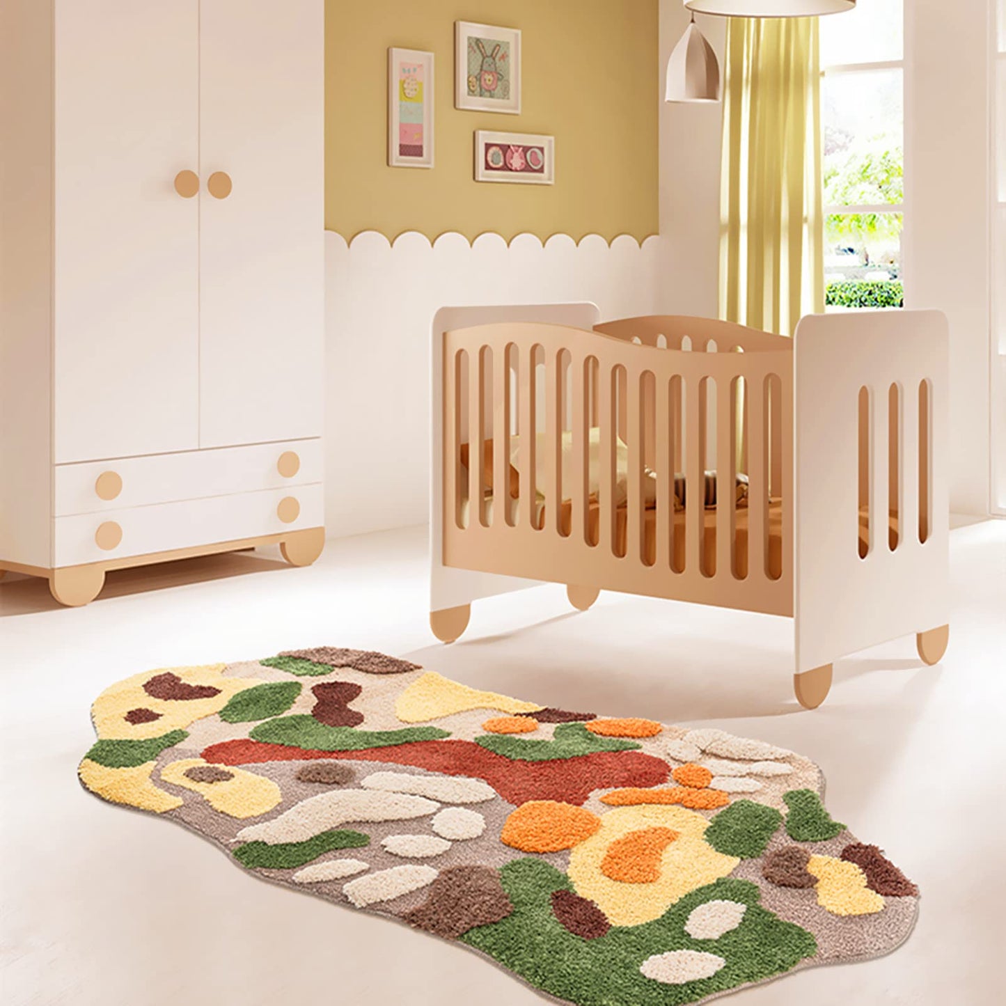 UKELER Soft Shag Rug for Girls Cute Moss Home Decor Non Slip Washable Area Runner Rugs for Bedroom Bedside Laundry Room Playroom 59''x31.5''
