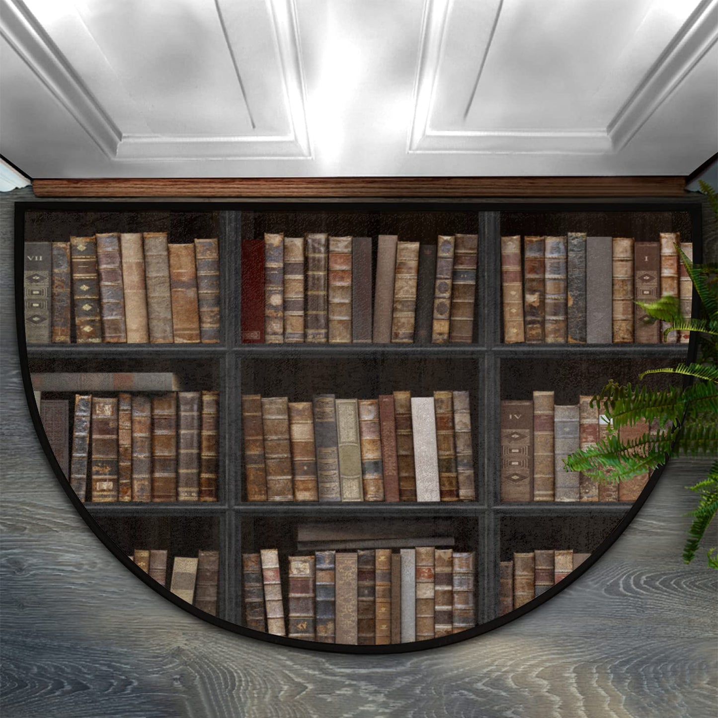 Book Shelf Half Round Doormat Semi Circle Rug Half Moon Rug Entryway Mat