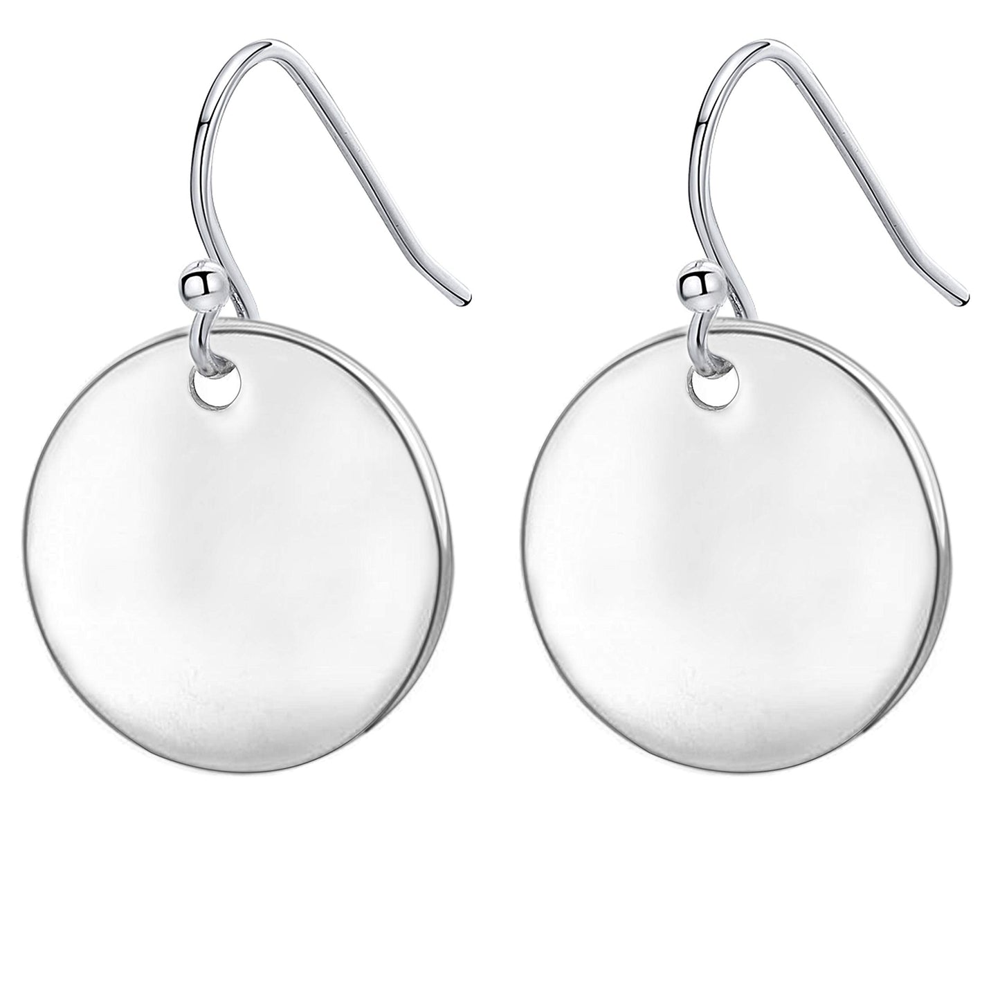925 Sterling Silver Circle Disc Dangle Drop Earrings for Women Lightweight Small Round Hoop Statement Earrings Minimalist Jewelry