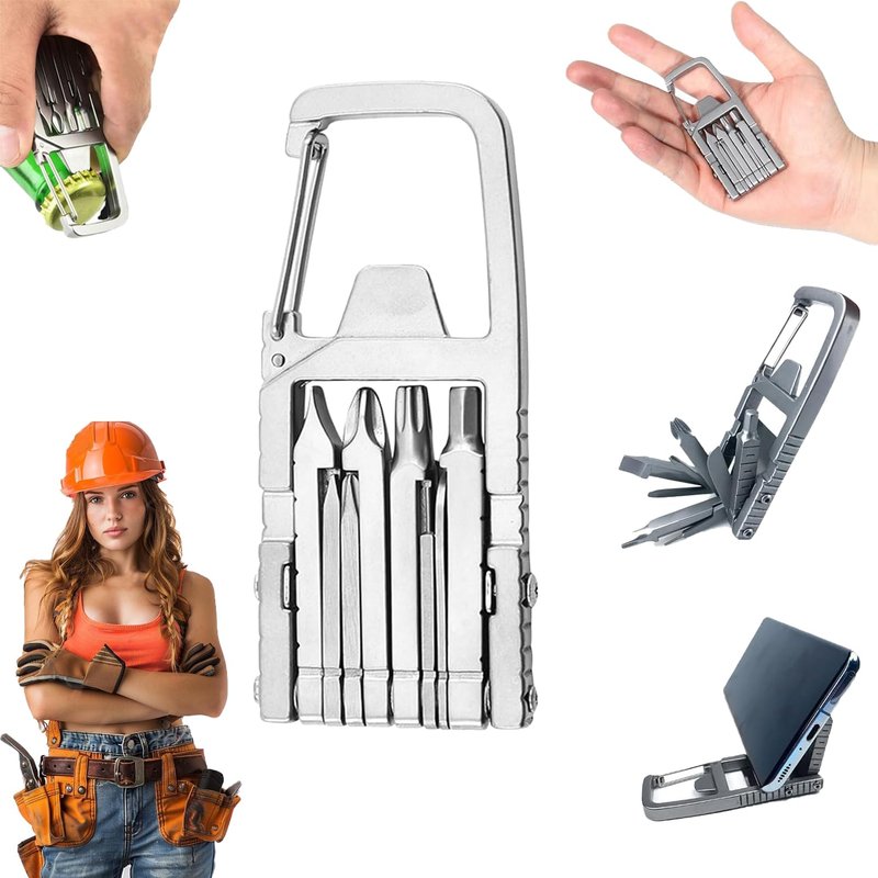 12 in 1 Mini Multi Tool, Portable Keychain Multitool, Needle Nose Pliers, Bottle Opener, Keychain Multitool Tool Compact Pocket Size for Outdoors Camping