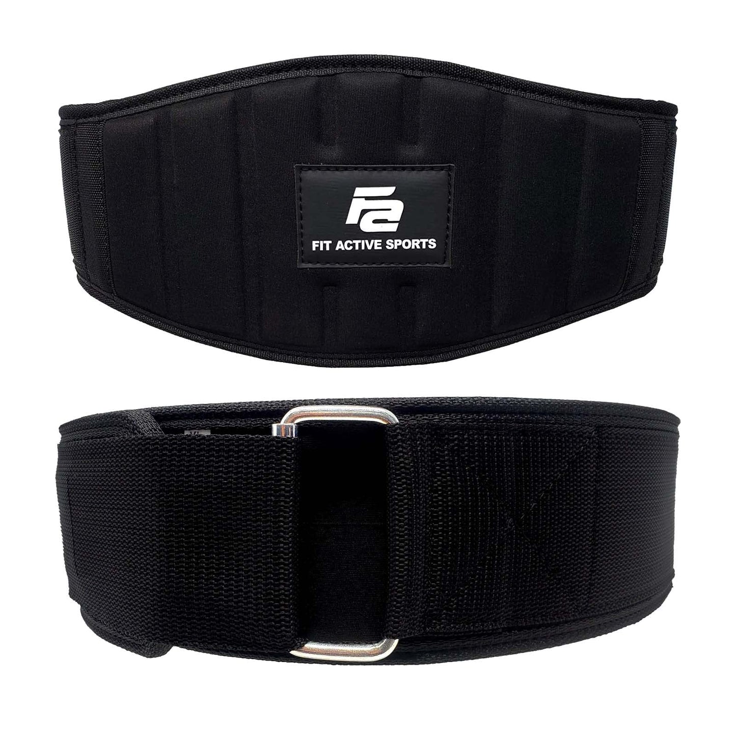 Fit Active Sports Professional Neoprene Weight Lifting Belt for Men and Women | Durable, Comfortable, and Fully Adjustable with Buckle | Maximum Back Support and Injury Prevention (Black, XS)