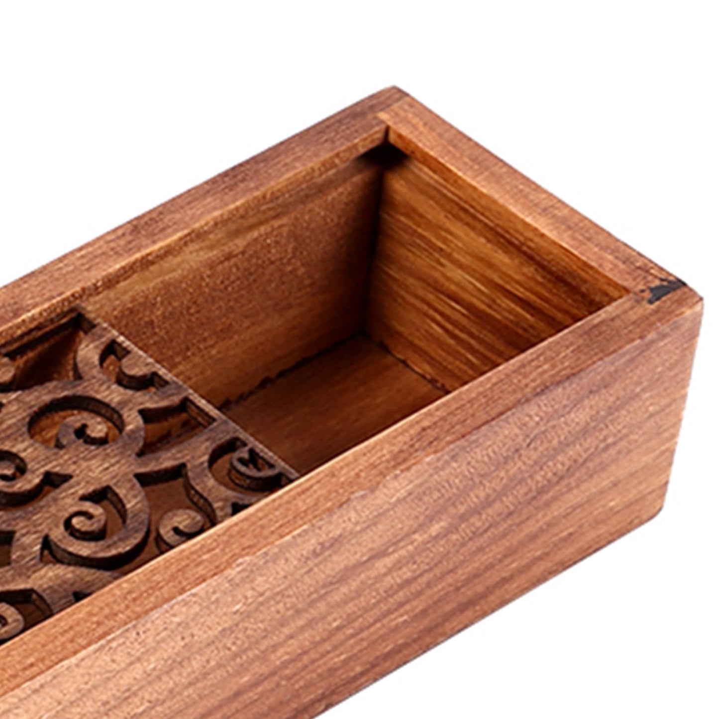 GBSCLOVER Wooden Pen Box, Retro Wood Pen Storage Case with Removable Cover, Multifunctional Pen Storage Wooden Box 7.7x2.2x1.6in for Store Jewelry Cosmetic