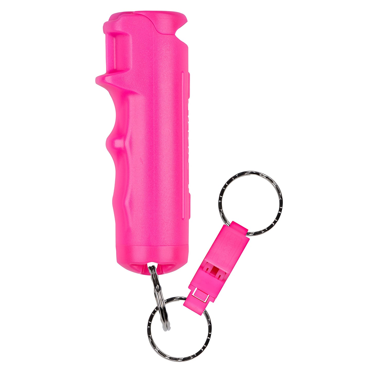 SABRE 2-in-1 Pepper Gel with Detachable Safety Whistle Keychain, 3X longer spray time, 12-Foot, Whistle for Help and Can Be Heard Up to 750 Feet, UV Marking Dye, Ergonomic Finger Grip, Flip Top Safety