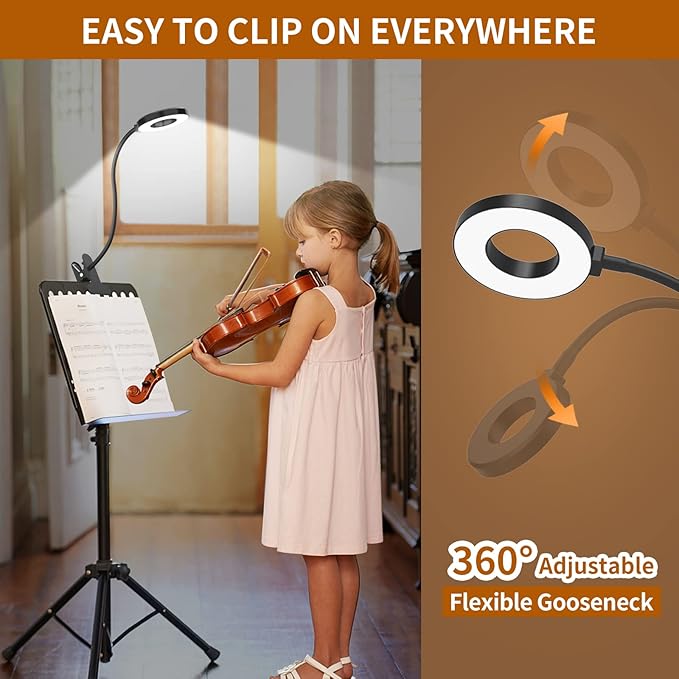 iZELL Desk Lamp, LED Reading Light with Clamp, 3 Color Modes & 10 Brightness Flexible Gooseneck Book Light for Kids Reading Book in Bed at Night Clip on Table, Computer, Zoom Meetings - 27.6‘’ Black