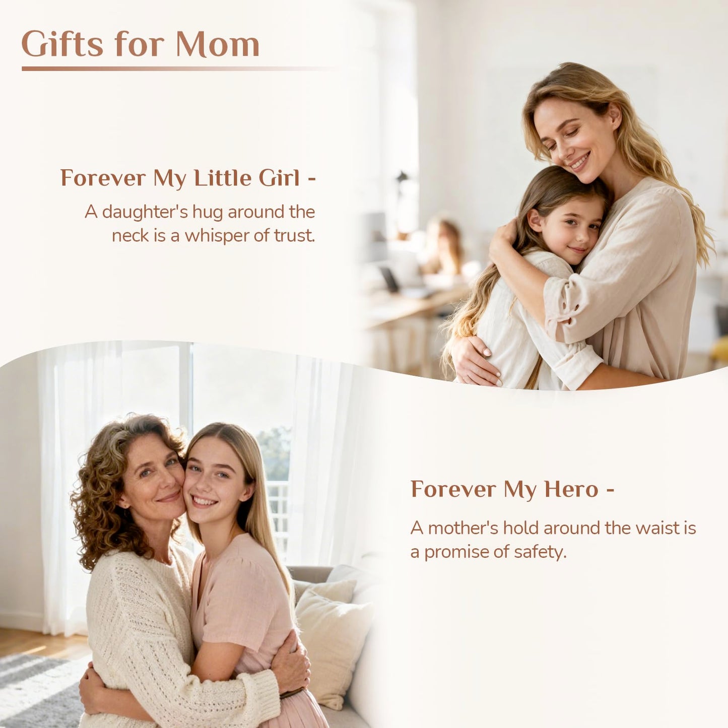 Storieme Sentimental Gifts for Mom from Daughter: Mother Daughter Hugging Resin Figurines Sculpture - Mom's Gift for Birthday Mother's Day Christmas Home Decor