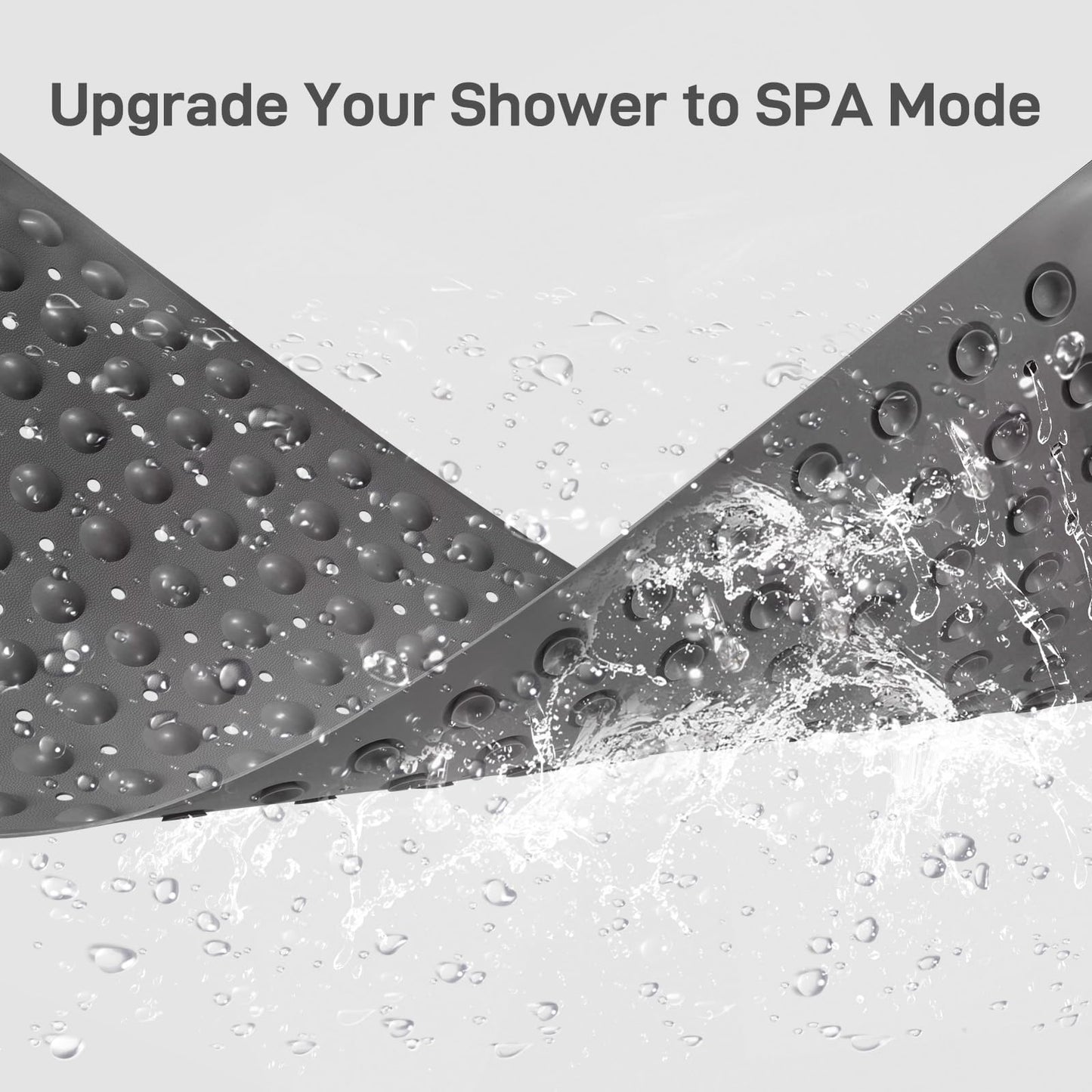WarmSnow（TPE） Long Bathtub Mat Non Slip 39.5 x 16 Inch, Inside Shower Mats with Suction Cups & Drain Holes, Soft TPE Bath Mat for Tub, Quick-Drain Bathroom Floor Mats, Dark Gray