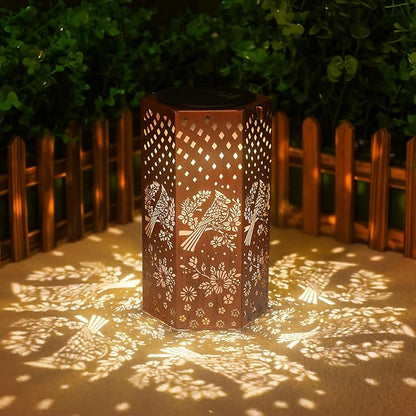 Gifts for Women, Men, Mom, Cardinal Bird Solar Lanterns Outdoor Waterproof - Solar Lights Outdoor Hanging Garden Decor for Outside, Patio, Outdoor, Yard, Lawn, Balcony