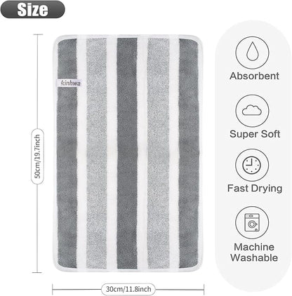 KinHwa Microfiber Hand Towels for Bathroom Soft and Absorbent Face Towels Grey