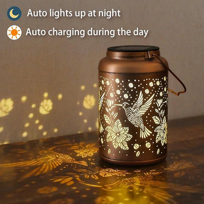 Gifts for Women Men Mom, 2 Pack Hummingbird Solar Lights Outdoor Waterproof, Mothers Day Gifts Decoration Outside for Outdoor, Yard, Lawn, Balcony Garden Decor Solar Lantern