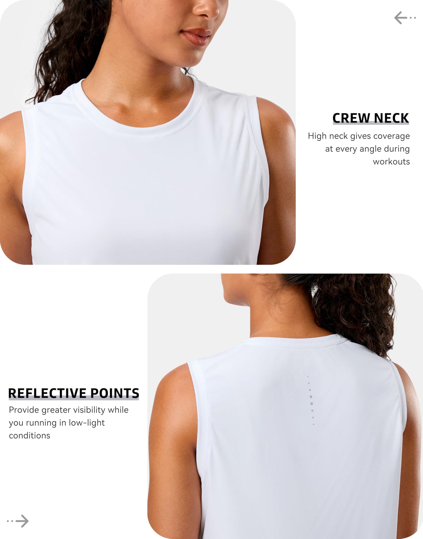 G Gradual Women's Sleeveless Workout Tops Lightweight High Neck Tennis Yoga Shirts Running Athletic Tank Tops for Women(White,M)