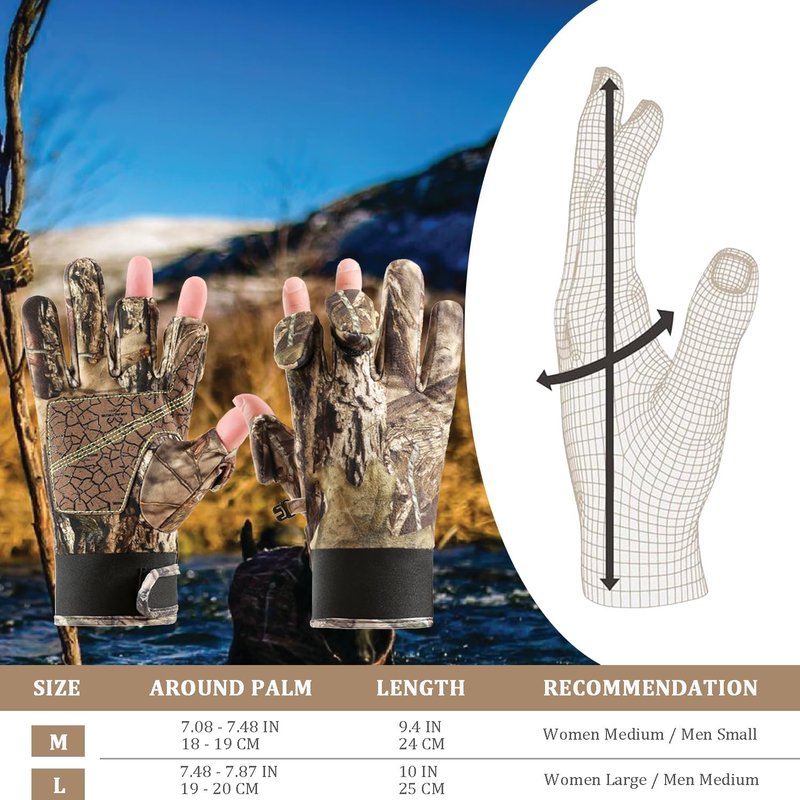 Camouflage Hunting Gloves - Lightweight Anti-Slip Touchscreen Tactical Gear | Full Finger & Fingerless Options for Outdoor Activities