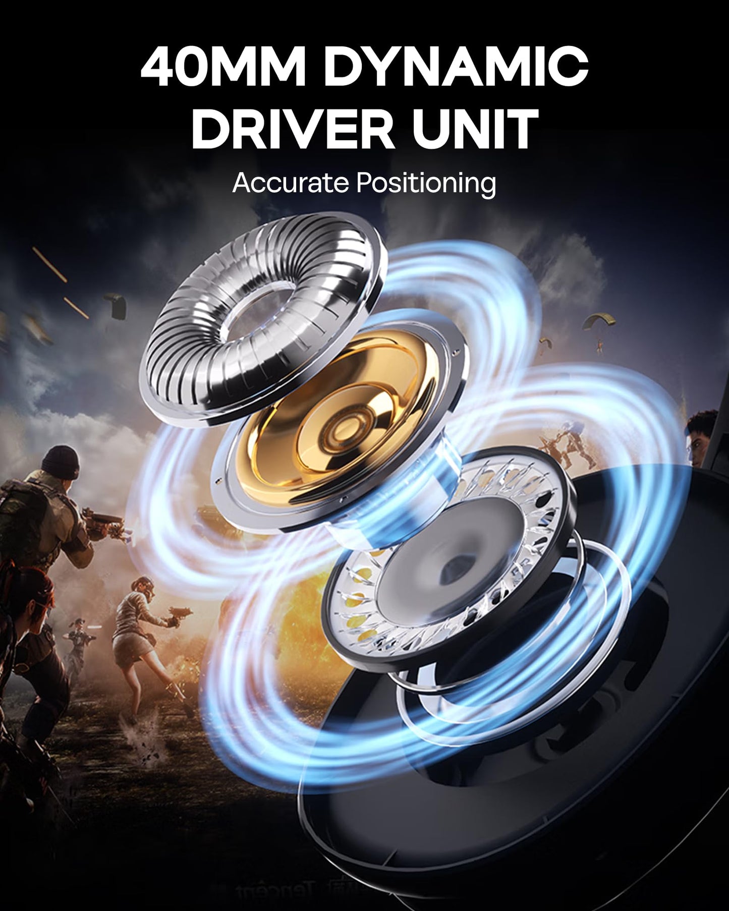 EPOMAKER X Aula G7 Pro Wireless Gaming Headset, Dual Mode BT5.3 & 2.4GHz, 7.1 Surround Sound, 80+ Hour Battery, RGB Light, with Noise Canceling Mic for PS5, PS4, Switch, PC (Black)