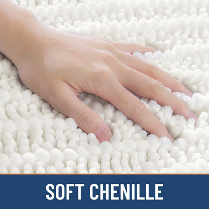 Smiry Bathroom Rugs Mat 40x32, Extra Soft Absorbent Chenille Bath Rugs, Non Slip Rubber Backing Machine Washable Quick Dry Bath Mats for Bathroom Floor, Tub, Shower, Home Decor Accessories, Ivory