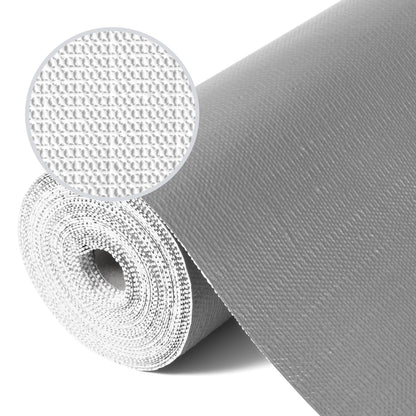 Shelf Liners for Kitchen Cabinets Refrigerator Liners Waterproof & Oil-Proof Kitchen Cupboard Liner Plastic Drawer Mats PVC Material Non Adhesive Fridge Liner for Shelves Gray 11.8 x 59 Inch