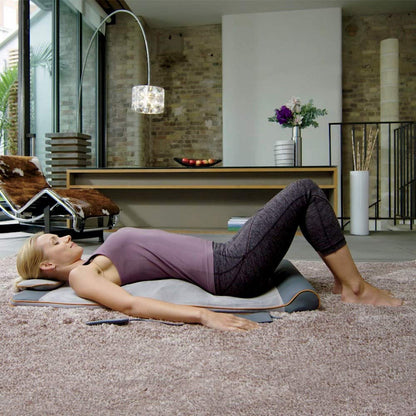 HoMedics Body Flex Back Stretching Mat with Heat, 6 Stretching Programs and 3 Intensity Levels with Removable Memory Foam Pillow for Full Body Coverage, Portable for Yoga, Athletes, Home Gym