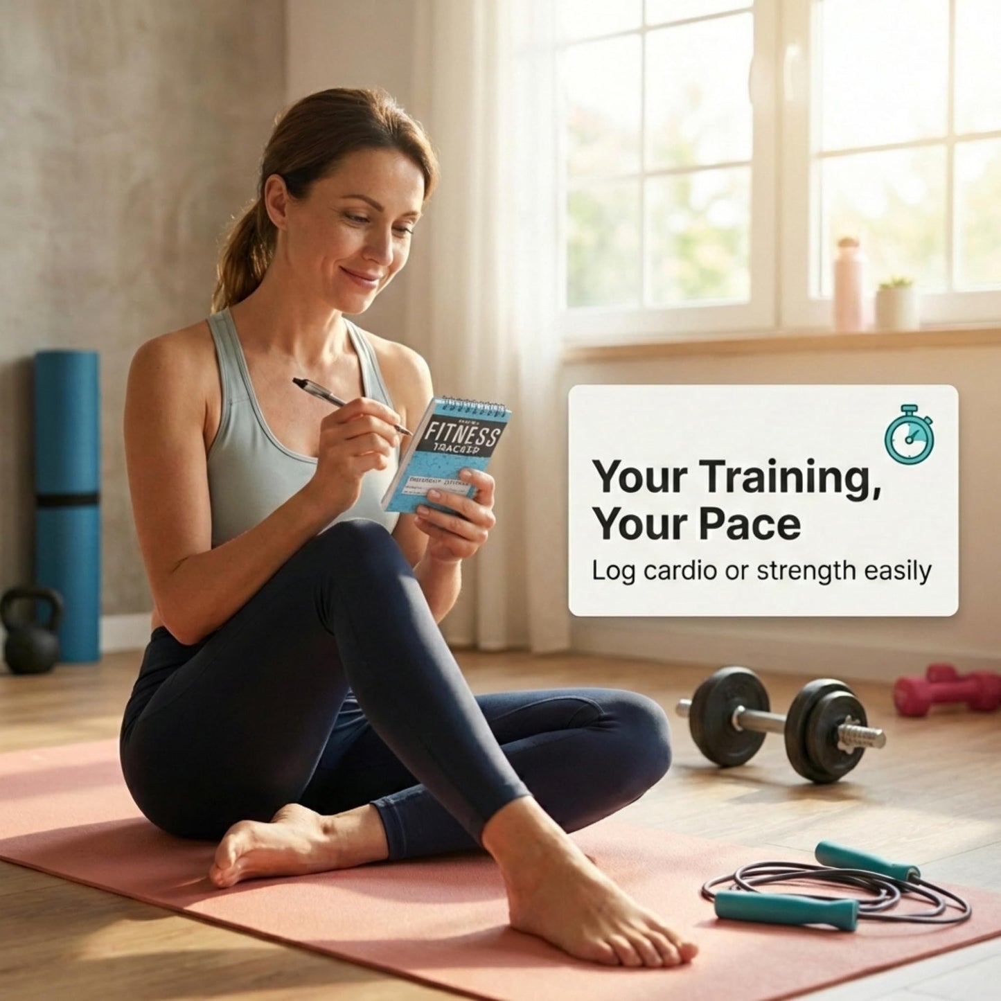 Field Equipt Gym Workout Journal & Fitness Tracker 4 Pack, Handheld Workout Log Book for Women & Men - Ideal for Weightlifting, Cardio, Athletes & Coaches On the Go (Blue)