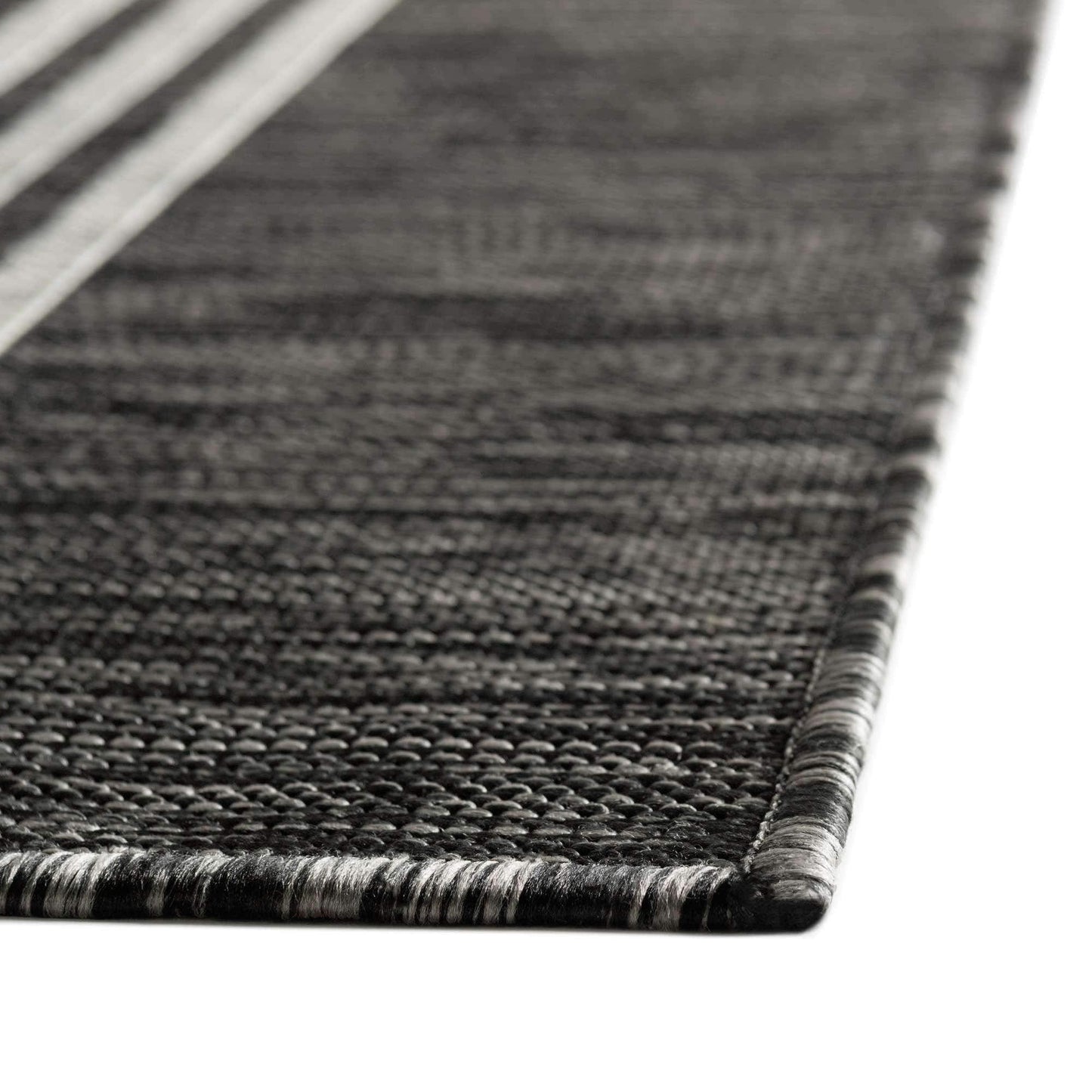 Unique Loom Jill Zarin Outdoor Collection Area Rug - Anguilla (3' 3" x 5' 3" Rectangle, Charcoal/ Ivory)