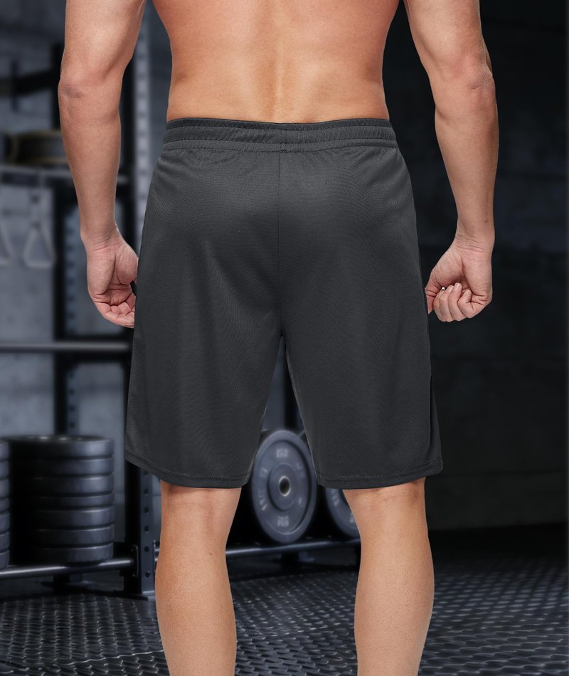 Little Beauty 5 Pack Mens Athletic Gym Shorts with Pockets Fast Dry Basketball Running Workout Shorts Navy/Dark Grey*2/Black*2, XL