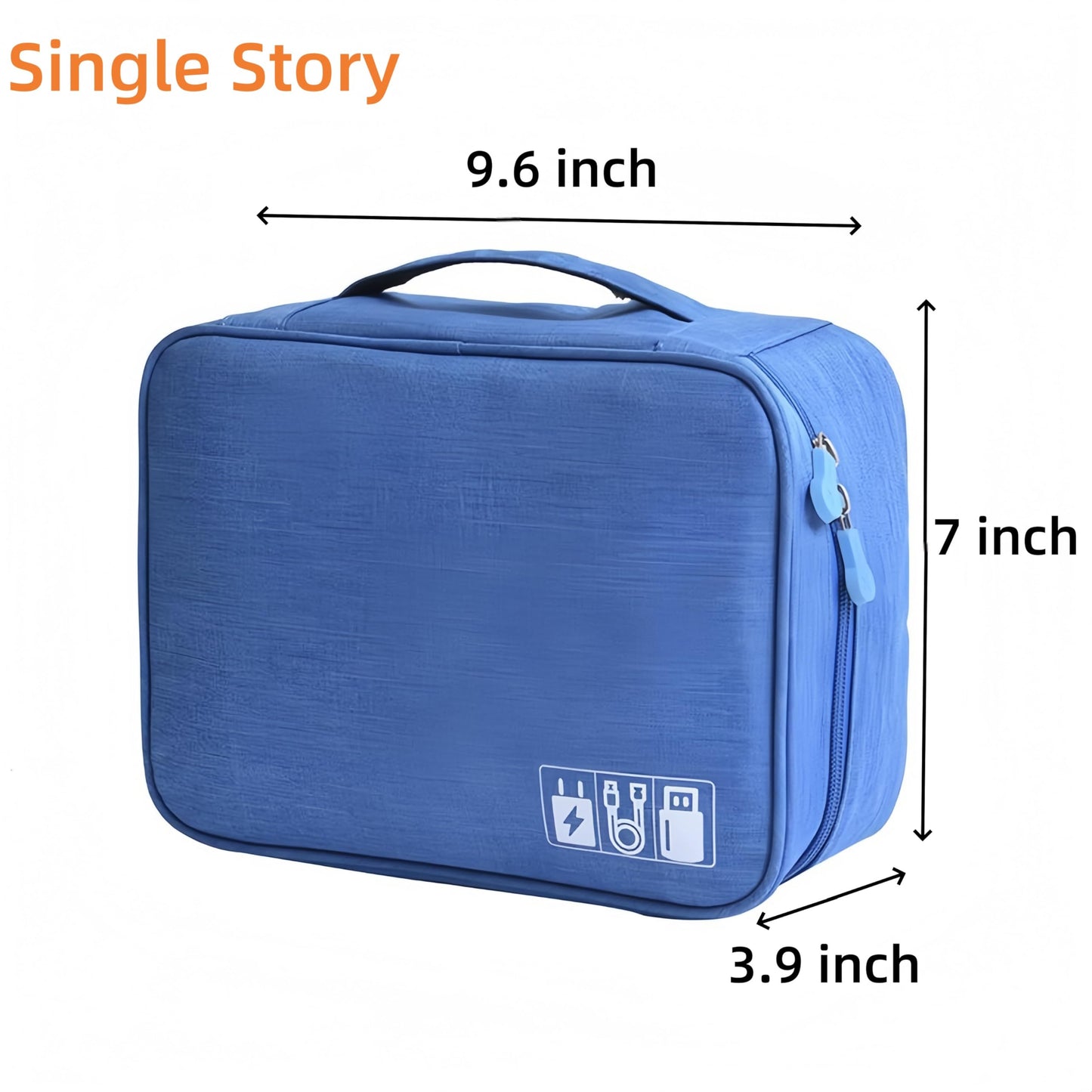 3-Wfinfing Travel Cable Organizer Pouch Electronic Accessories Carry Case Portable Waterproof All-in-One Storage Bag for Cord, Charger, Phone (Azure blue single)