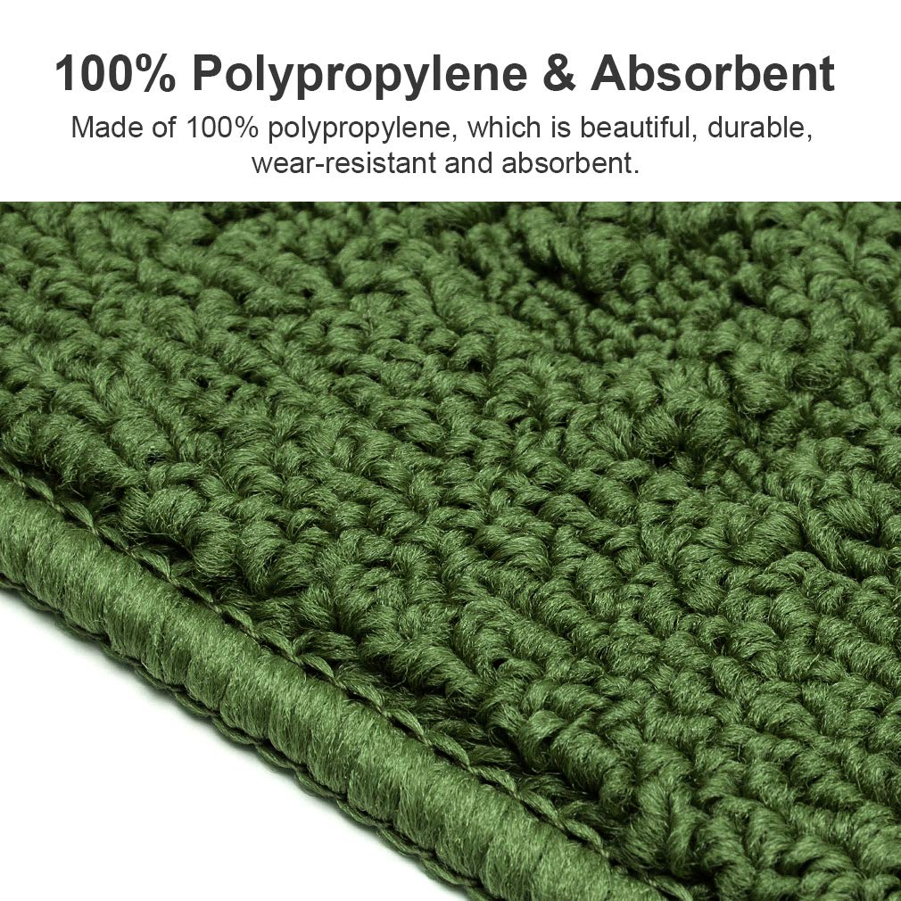 VANZAVANZU Kitchen Rugs, 31"x19" Kitchen Mats, Half Moon Round Kitchen Rugs Carpet, Specialized in Ultra Anti Skid Absorbent and Machine Washable for Kitchen Doorway Floors Accessories (Dark Green)