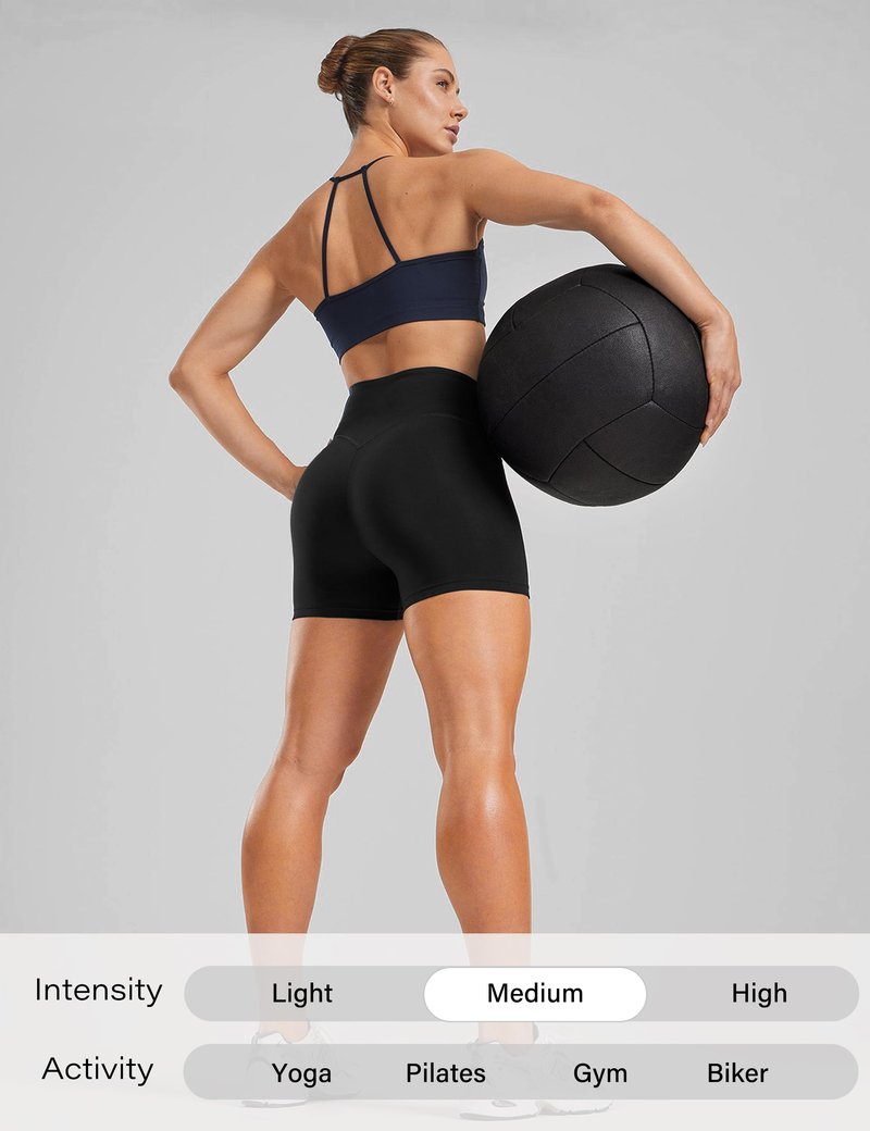 Unthewe Women's Workout Gym Biker Shorts High Waisted Athletic Booty Yoga Shorts with Tummy Control(U729-Black-XL)