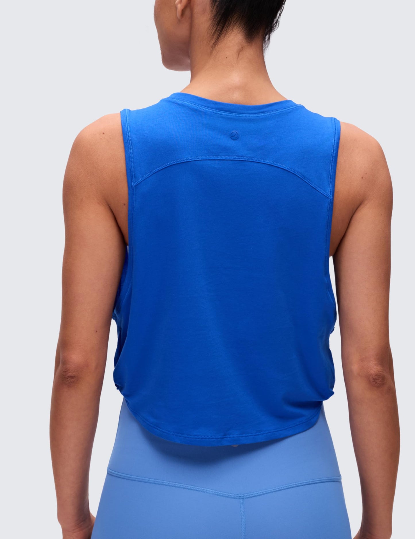 CRZ YOGA Pima Cotton Dropped Armhole Tank Strong Blue X-Large