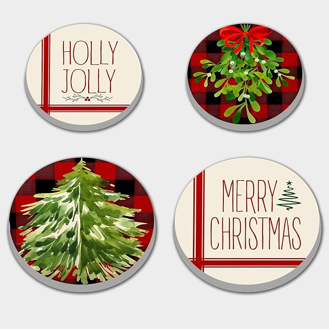 Christmas Decor Electric Stove Burner Covers，4 Pcs Xmas Decor Round Stove Burner Covers，8 Inches and 10 Inches，Gas Stove Burner Cover,Metal Cooktop Christmas Tree Decorative，Home Decor,Kitchen Decor