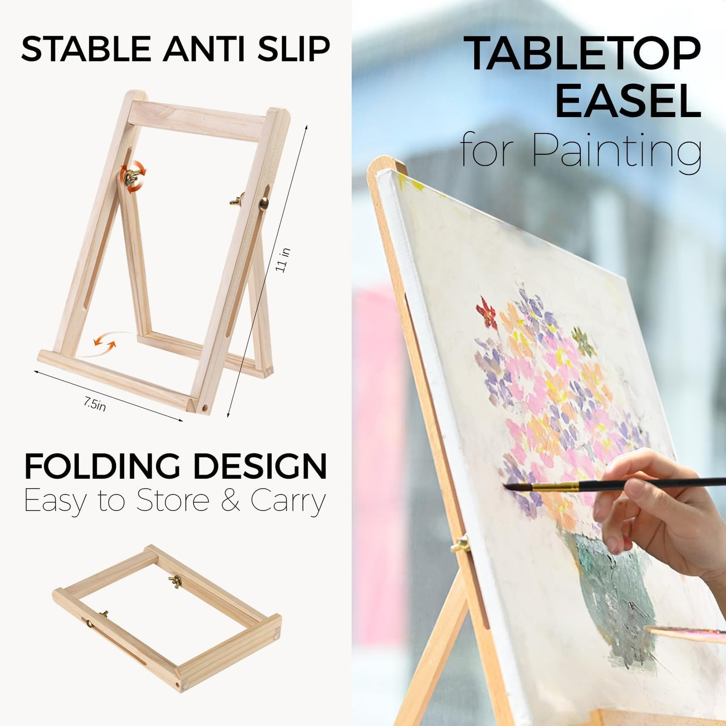 Acrylic Art Set, 41 PCS Painting Kit, Acrylic Paint Set for Kids, Painting Supplies with 24 Acrylic Paints, 1 Wooden Easel , 4 Canvas Panels, 8 Paint Brushes, Drawing Pad, Art Supplies for Kids Adults
