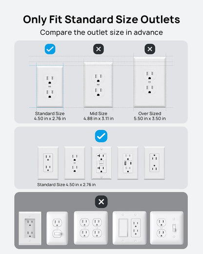TROND Flat Outlet Cover Extender - 6FT Flat Extension Cord with 8 Outlet and 4 USB, Ultra-Thin Power Strip Cord Concealer with 1700 Surge Protector, Idea for Home Improvement to Hide TV Messy Cord