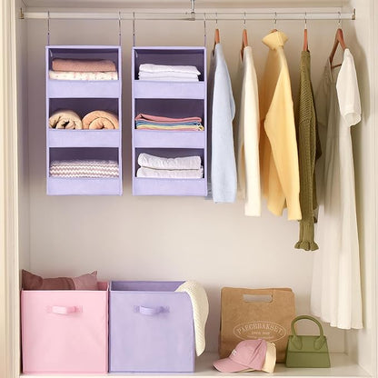 GRANNY SAYS 3 Shelf Hanging Closet Organizers and Storage, Collapsible Closet