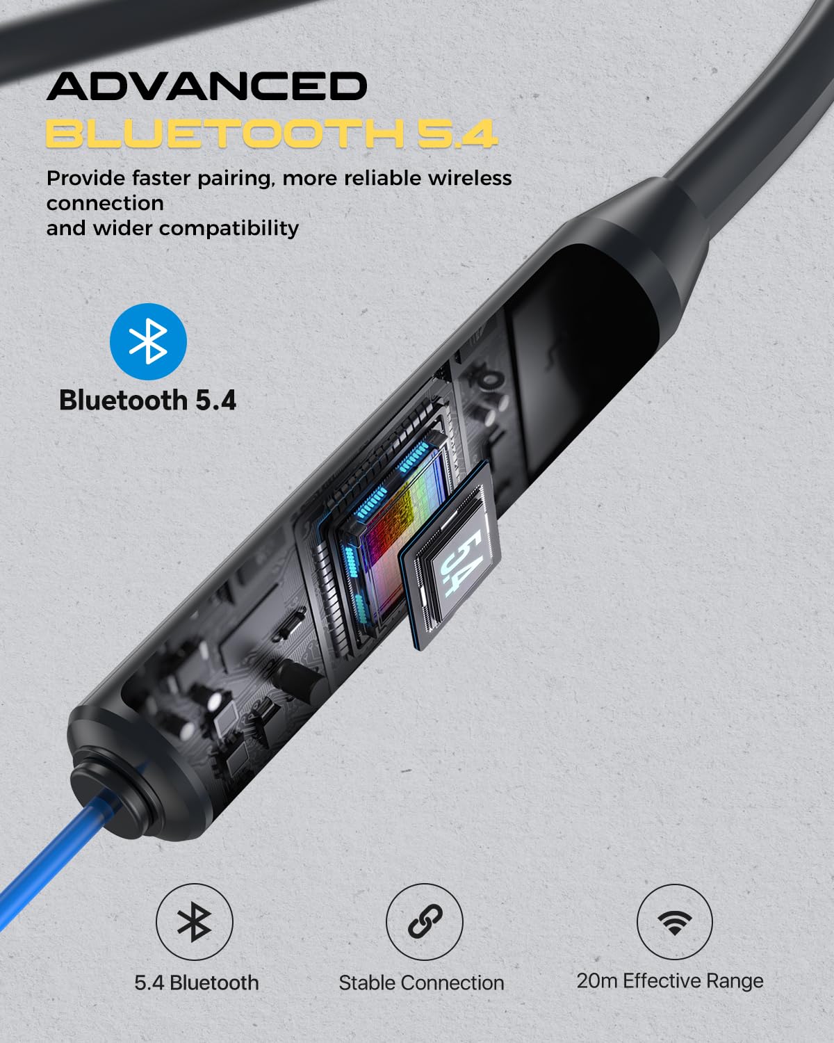MIPEACE Bluetooth Earplug Headphones, Neckband Wireless Earbuds earplugs-29db Noise Reduction isolating in-Ear earplug Earphones and Controls,IPX6 sweatproof,20+Hour Battery(Blue)