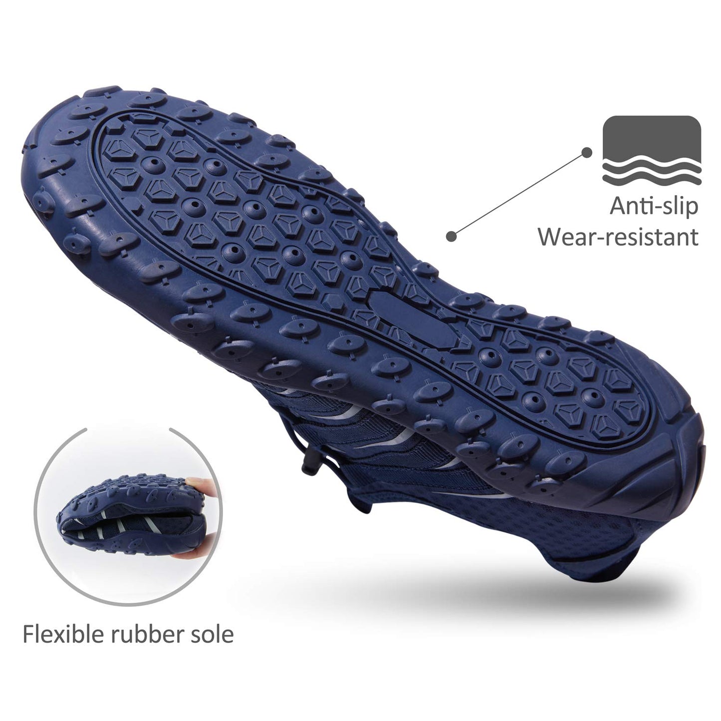 SEEKWAY Water Shoes Sports Quick-Dry Barefoot Aqua Beach Pool Lake Swim Boating Hiking Surfing Men Women 472-Blue SP001