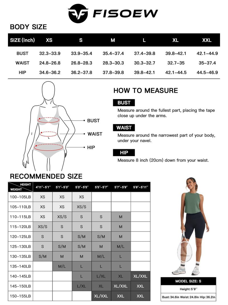 Fisoew Women's Workout Cropped Tank Top Racerback Back Slit Sleeveless Crewneck Running Yoga Active Shirt Army Green